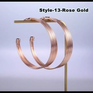 14k Rose Gold Plated Hoop Women’s Fashion Earrings